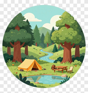 Camping Scene In Forest PNG