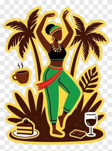 Woman Dancing In Tropical Setting PNG