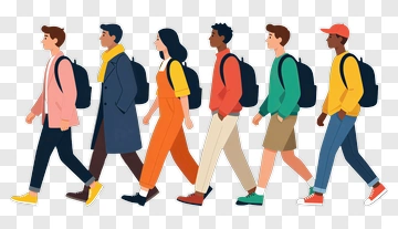 Group Of People Walking Together PNG
