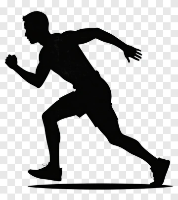 Silhouette Of A Running Man PNG