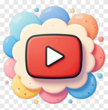 YouTube Logo Surrounded By Colorful Balloons PNG
