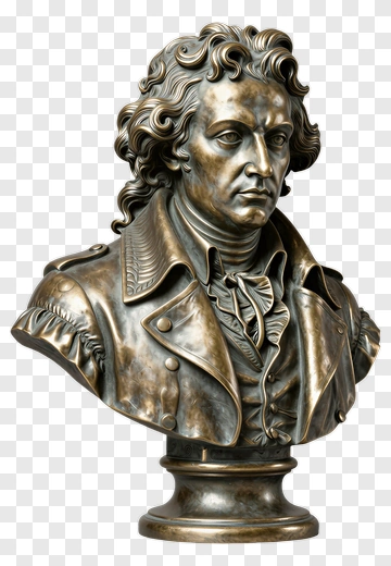 Bronze Bust Of Historical Figure PNG