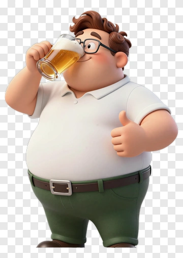 Man Drinking Beer With Thumbs Up PNG