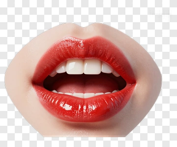 Red Lips With White Teeth PNG