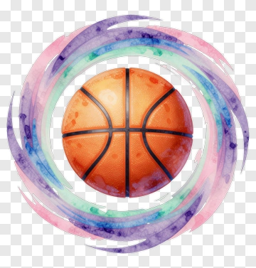 Orange Basketball With Black Lines PNG