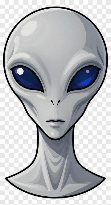 Gray Alien With Blue Eyes PNG