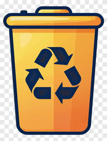 Yellow Recycling Bin PNG