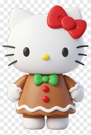 Hello Kitty In Gingerbread Costume PNG