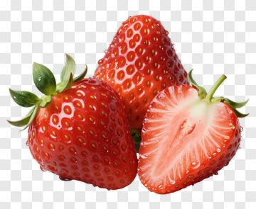 Fresh Strawberry With Green Leaf PNG