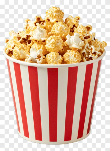 Popcorn In A Red And White Striped Cup PNG
