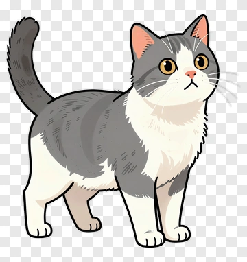 Gray And White Cat PNG