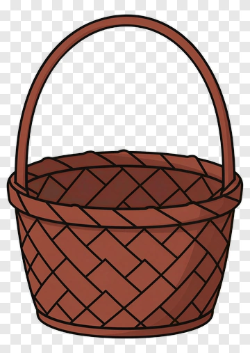 Brown Woven Basket PNG