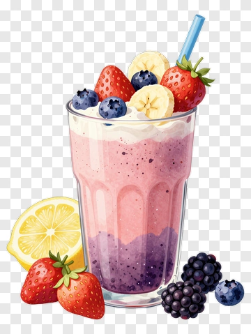 Strawberry Blueberry Banana Smoothie PNG