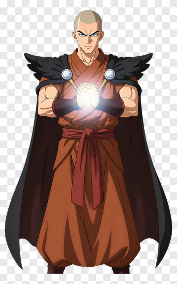 Anime Monk With Staff PNG