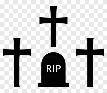 Black Crosses And Grave With RIP PNG