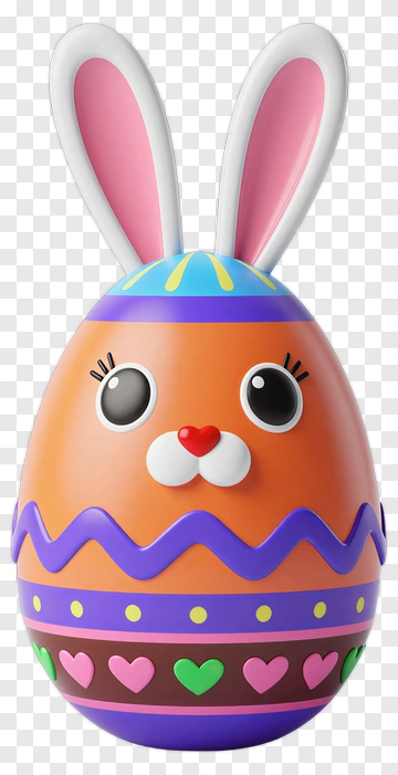 Cartoon Bunny Easter Egg PNG
