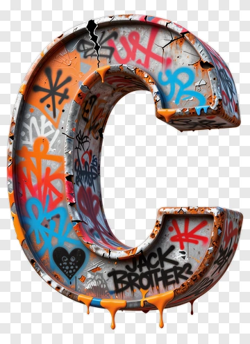 Graffiti Letter C With Drips PNG