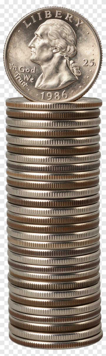 Stack Of Coins With Quarter On Top PNG