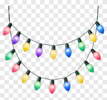 Festive String Lights In Rainbow Colors PNG