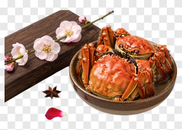 Steamed Crab With Cherry Blossom PNG