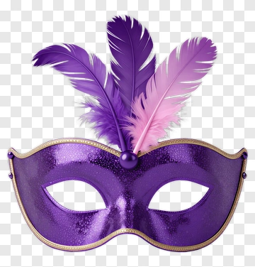 Purple Mask With Feathers PNG