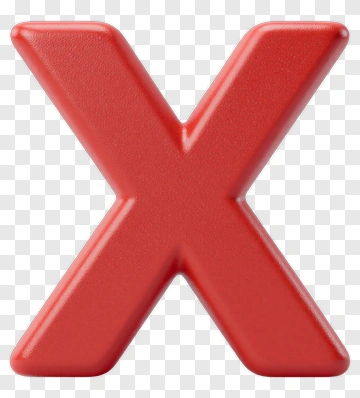 Red 3D X Symbol PNG