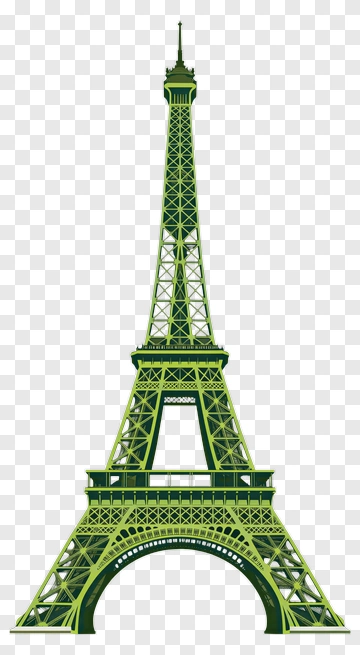 Eiffel Tower In Green PNG