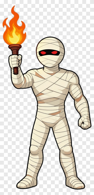 Mummy Holding Torch PNG