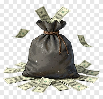 Money Bag Overflowing With Cash PNG