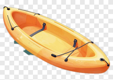 Orange Kayak On Water PNG