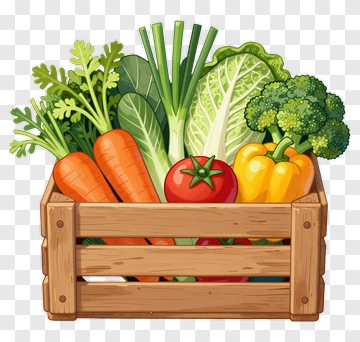 Fresh Vegetable Basket PNG