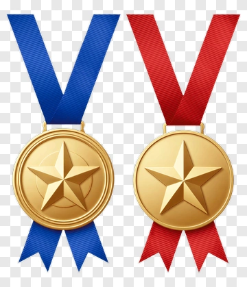 Gold Medals With Star Design PNG