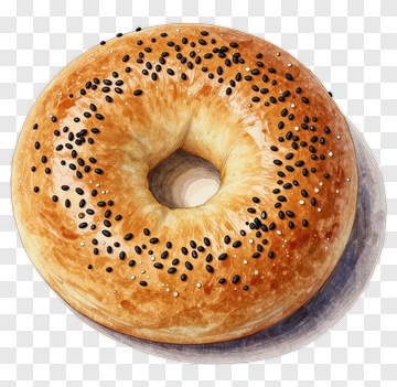 Golden Bagel With Sesame Seeds PNG
