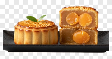 Golden Mooncake With Orange Filling PNG