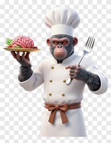 Monkey Chef With Brain Dish PNG