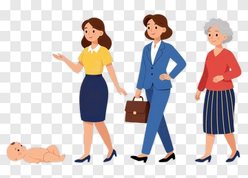 Three Women And A Baby PNG