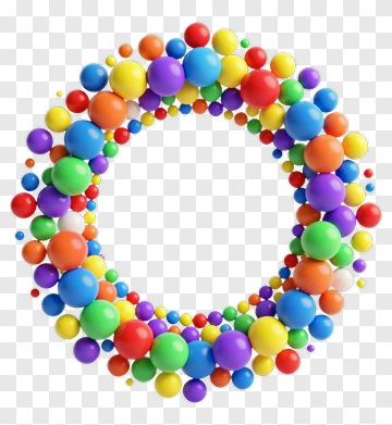 Colorful Spheres In Circular Formation PNG