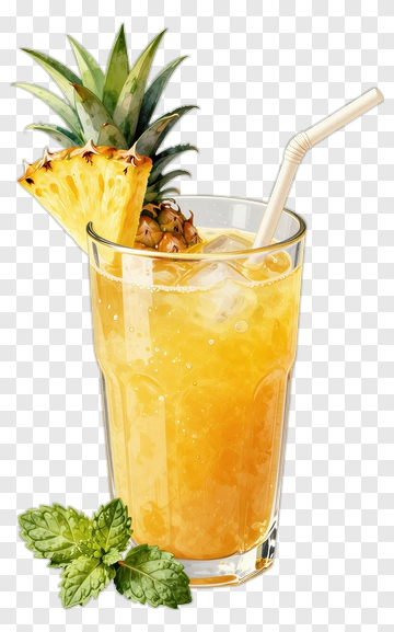 Pineapple Cocktail With Mint PNG
