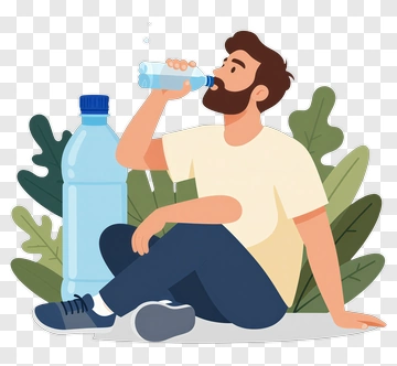 Man Drinking Water PNG