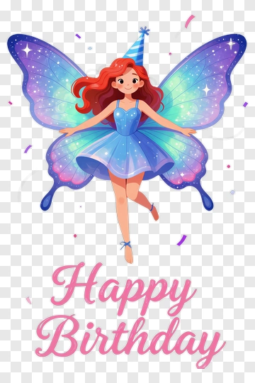 Birthday Fairy With Wings PNG