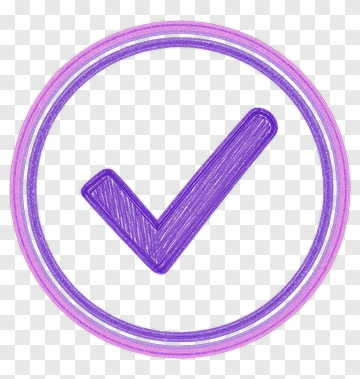 Purple Hand Drawn Checkmark In Circle PNG