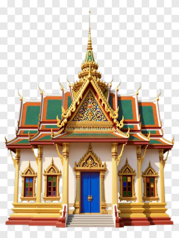 Golden Temple With Blue Door PNG