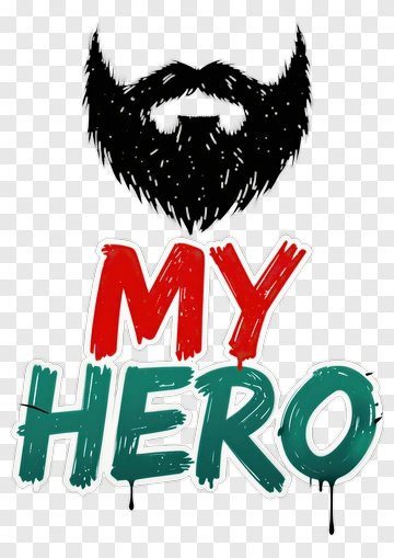 My Hero Beard Design PNG