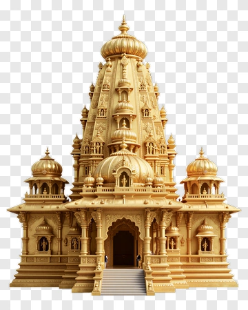 Golden Temple With Ornate Architecture PNG