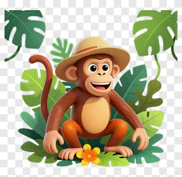 Monkey Explorer In Jungle PNG