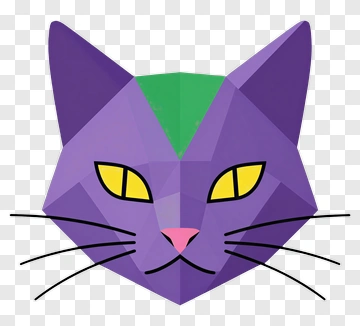 Purple Cat Face PNG