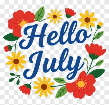 Hello July PNG