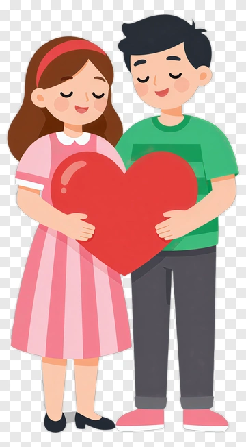 Couple Holding Heart Together PNG