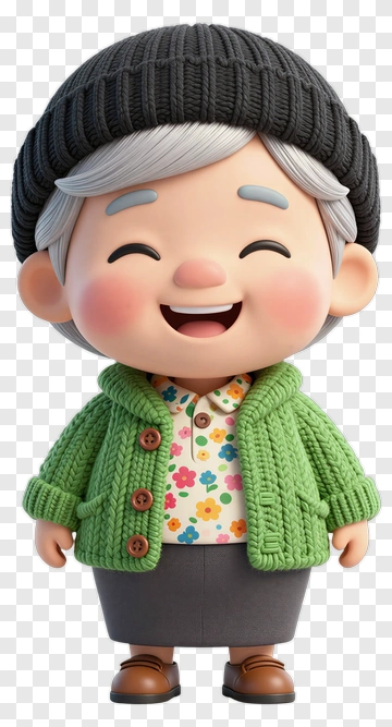 Happy Grandmother Cartoon Character PNG