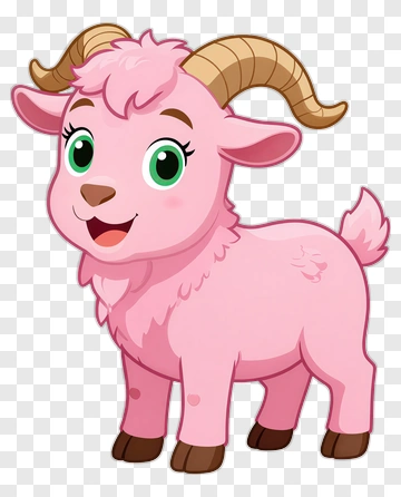 Cute Pink Goat PNG